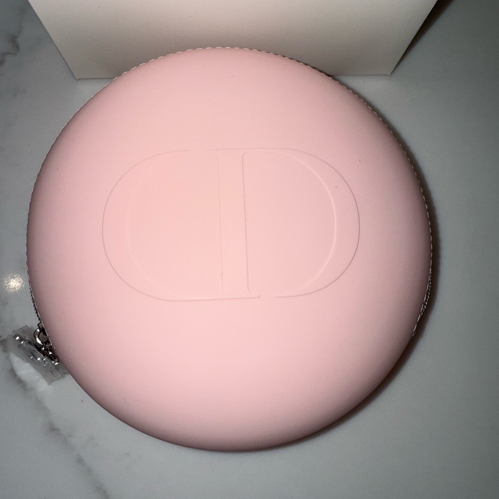 New Dior Soft Pink Circular Pouch with silver Dior hardware